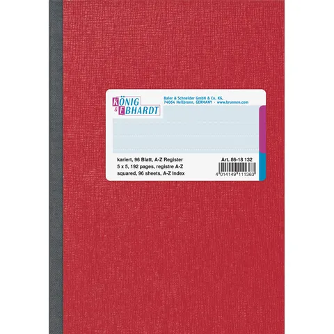 König & Ebhardt Registerbuch – rot – Bild 2