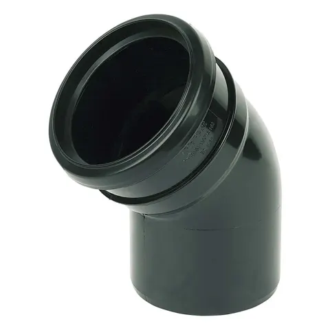 FloPlast XtraFlo 110mm Single Socket Downpipe Bend - 135° Black – image 2