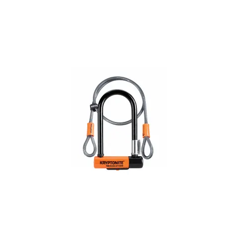 Kryptonite Evolution Mini-7 U-Lock & 4ft Flex Cable - Sold Secure Gold - 13mm Steel - Black/Orange – image 2