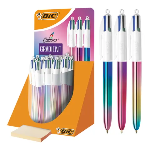 Balpen Bic 4kleuren gradient medium assorti – afbeelding 3