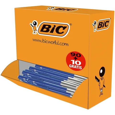 Balpen Bic M10 medium blauw doos 90+10 gratis – afbeelding 3