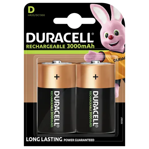 Batterij oplaadbaar Duracell 2xD 3000mAh Plus – afbeelding 3