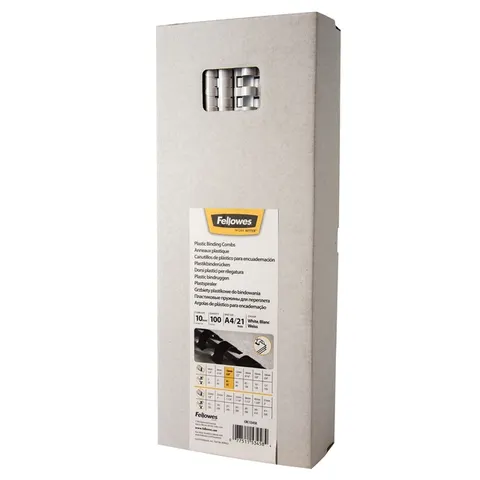 Fellowes bindruggen 10 mm wit, 100 stuks – afbeelding 3