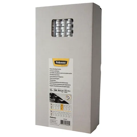 Fellowes bindruggen 12 mm wit, 100 stuks – afbeelding 3