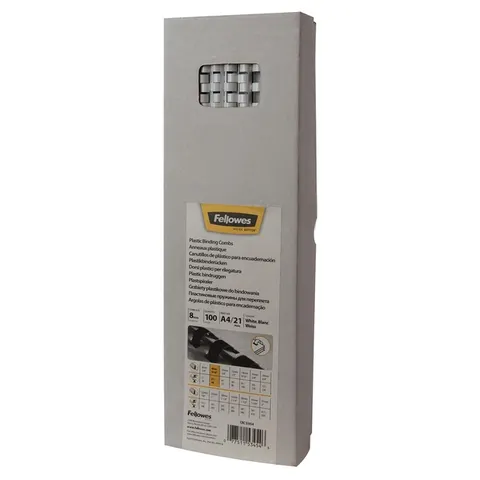 Fellowes bindruggen 8 mm wit, 100 stuks – afbeelding 3