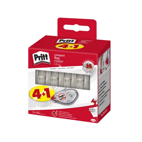 Pritt Compact Correction roller 4.2mm x 10m Value-Pack 4+1 – afbeelding 3