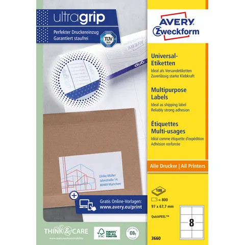 Avery 3660 printeretiket – afbeelding 3