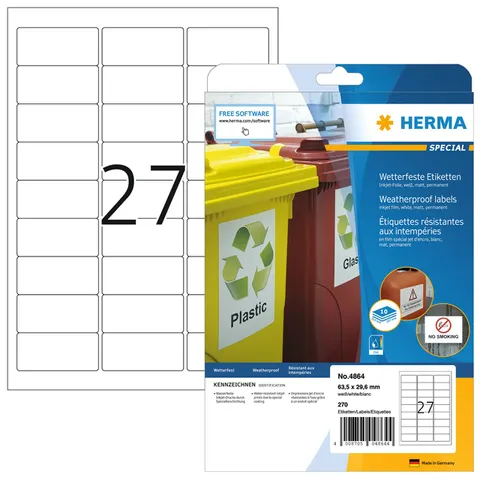 HERMA 4864 Wit Zelfklevend printerlabel printeretiket – afbeelding 2