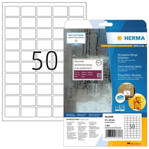 HERMA 8338 printeretiket Wit Zelfklevend printerlabel – afbeelding 2