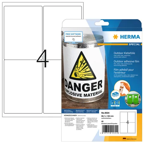 HERMA 9534 printeretiket Wit Zelfklevend printerlabel – afbeelding 3