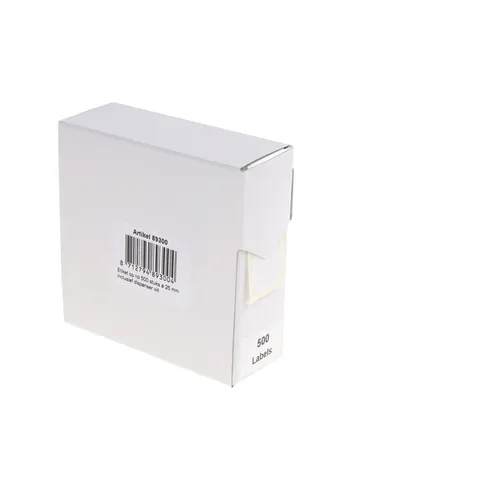 Etiket rillprint 25mm 500st op rol wit – afbeelding 2