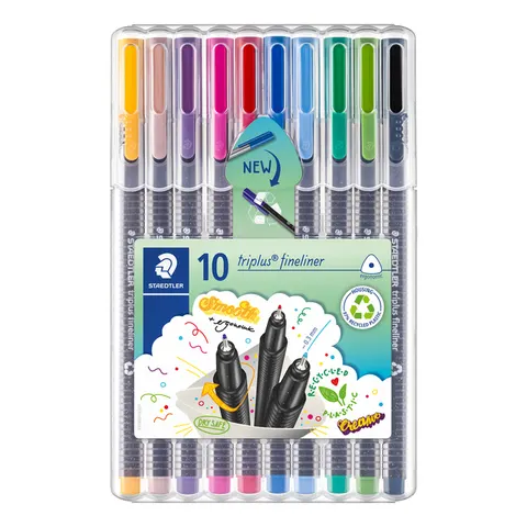 STAEDTLER triplus fineliner - Box 10 st – afbeelding 3