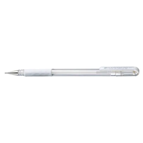 Gelschrijver Pentel K118 Grip medium wit – afbeelding 2