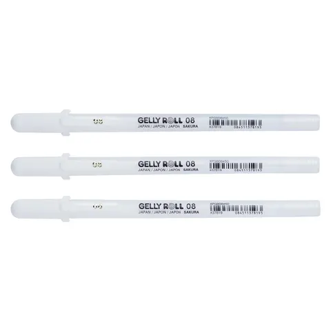 Sakura Basic Set 3 Gelpennen Zuiver Wit Medium – afbeelding 3