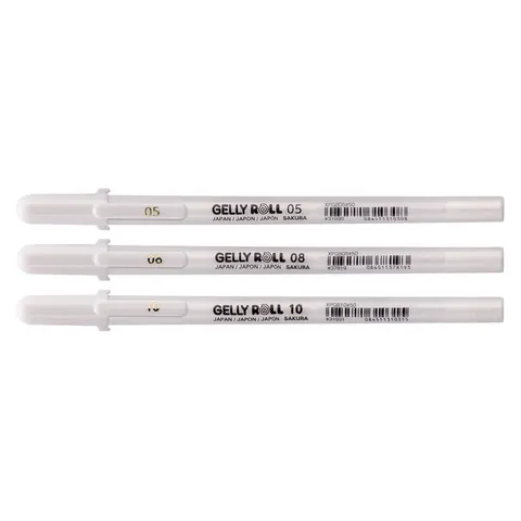 Sakura Basic Set 3 Gelpennen Zuiver Wit Fijn/Medium/Dik – afbeelding 3