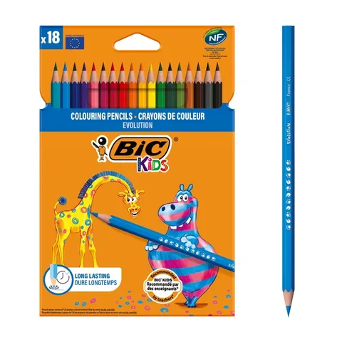 Kleurpotloden BicKids Evolution ecolutions ass blister à 18st – afbeelding 3