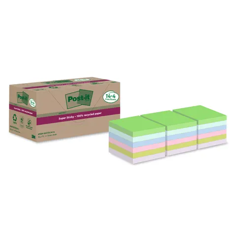 Memoblok Post-it 654 RSS12COL 76x76mm colour 14+4 gratis – afbeelding 3