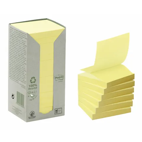 Memoblok 3M Post-it Z-note R330 Recycle Geel – afbeelding 2