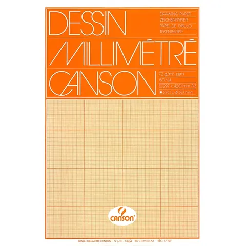 Millimeterblok Canson - A3 - Lichtbruin – afbeelding 2