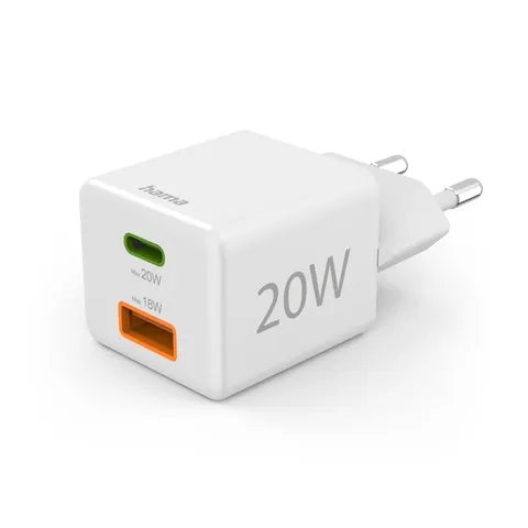 Oplader Hama USB-C/USB-A Mini PD 20W wit – afbeelding 3
