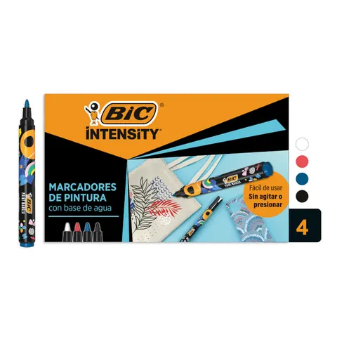 Paintmarker Bic Intensity assorti 4 stuks – afbeelding 3
