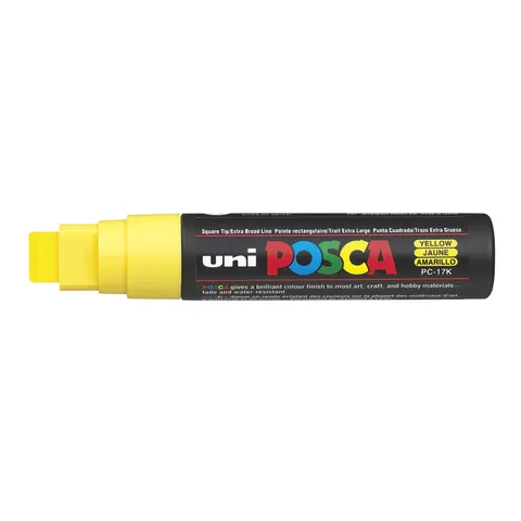 Uni Posca Uni Posca Verfmarker 17K Geel – afbeelding 3