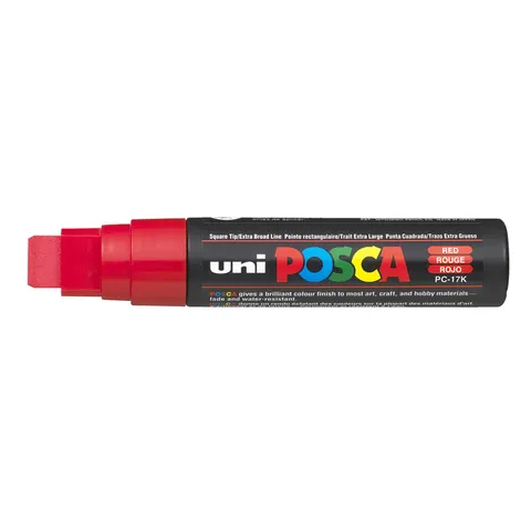 Uni Posca Uni Posca Verfmarker 17K Rood – afbeelding 3