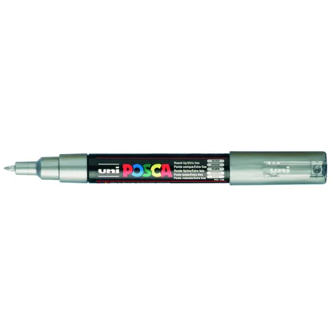 Uni Posca Uni Posca Verfmarker 1MC Zilver – afbeelding 3