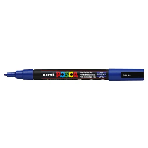 Verfstift Posca PC3M F donkerblauw – afbeelding 3
