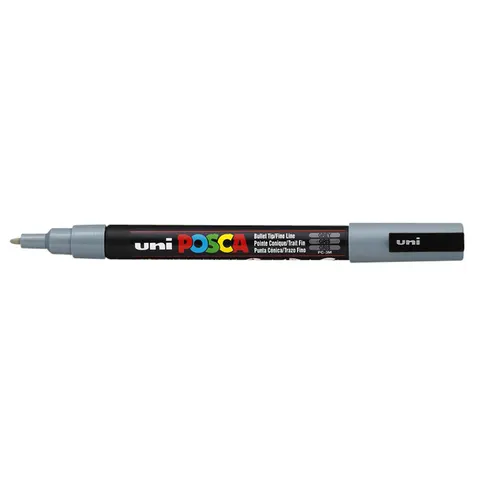 Paintmarker Uni POSCA PC3M fijn grijs – afbeelding 3