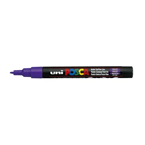 Verfstift Posca PC3M F paars – afbeelding 3