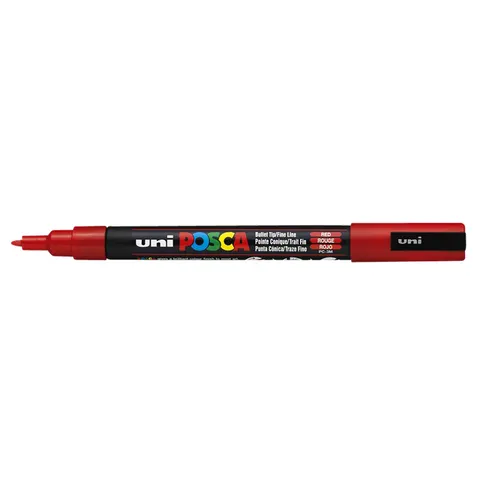 Paintmarker Uni POSCA PC3M fijn rood – afbeelding 3