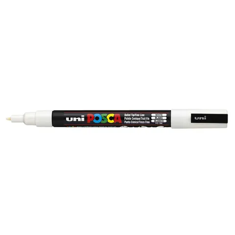 Paintmarker Uni POSCA PC3M fijn wit – afbeelding 3