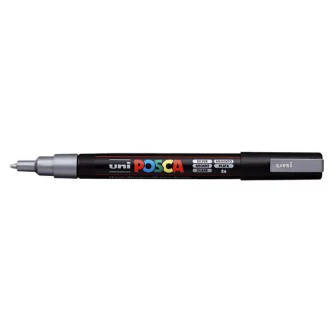 Paintmarker Uni POSCA PC3M fijn zilver – afbeelding 3