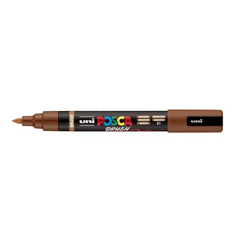 Uni Posca Brushmarker 5M Bruin – afbeelding 3