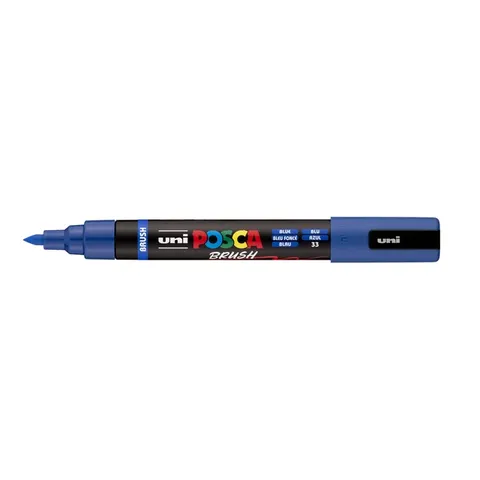 Uni Posca Brushmarker 5M Donkerblauw – afbeelding 3