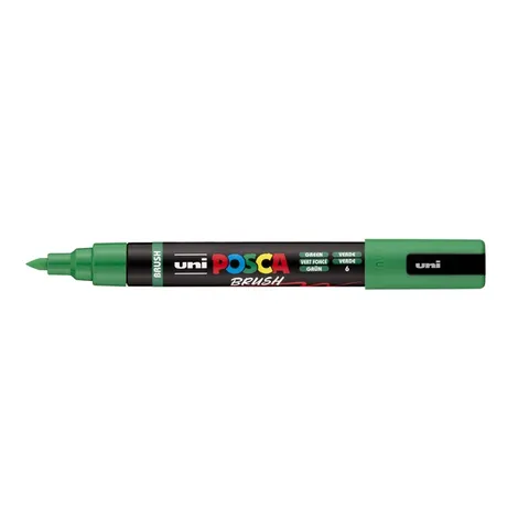 Uni Posca Brushmarker 5M Groen – afbeelding 3