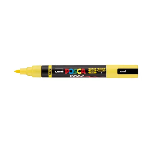 Uni Posca Brushmarker 5M Geel – afbeelding 3