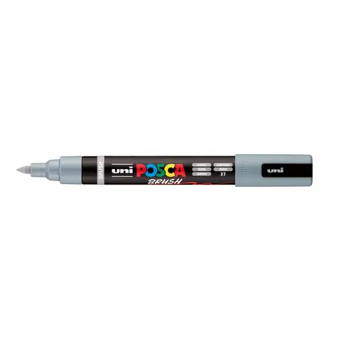 Uni Posca Brushmarker 5M Grijs – afbeelding 3