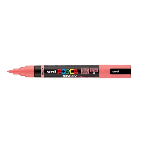 Uni Posca Brushmarker 5M Koraalroze – afbeelding 3