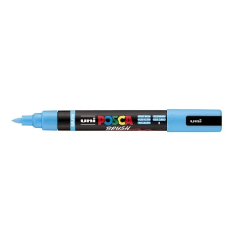 Uni Posca Brushmarker 5M Lichtblauw – afbeelding 3