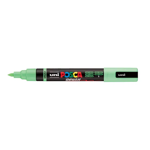 Uni Posca Brushmarker 5M Lichtgroen – afbeelding 3