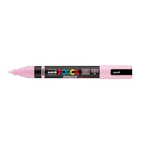 Uni Posca Brushmarker 5M Lichtroze – afbeelding 3