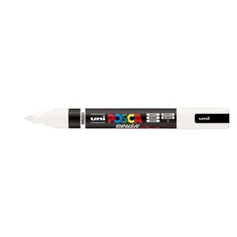 Uni Posca Brushmarker 5M Wit – afbeelding 3