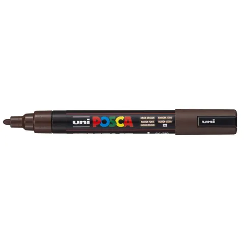 Uni Posca Verfmarker 5M Donkerbruin – afbeelding 3