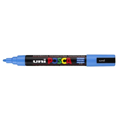 Paintmarker Uni POSCA PC5M medium hemelsblauw – afbeelding 3