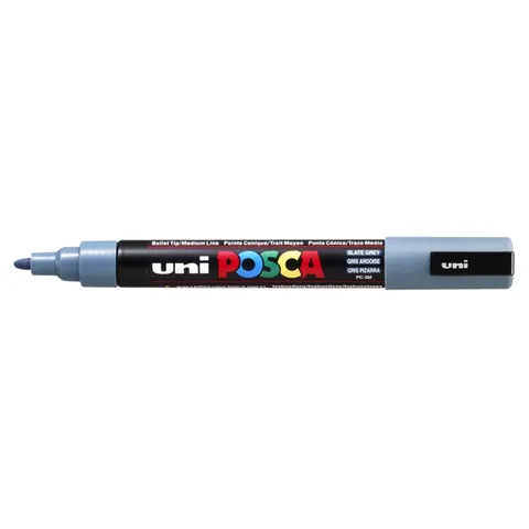 Paintmarker Uni POSCA PC5M medium leisteengrijs – afbeelding 3