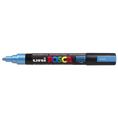 Paintmarker Uni POSCA PC5M medium metallic blauw – afbeelding 3