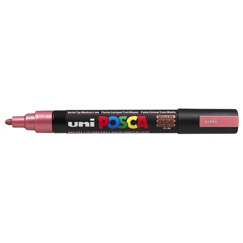 Paintmarker Uni POSCA PC5M medium metallic rood – afbeelding 3