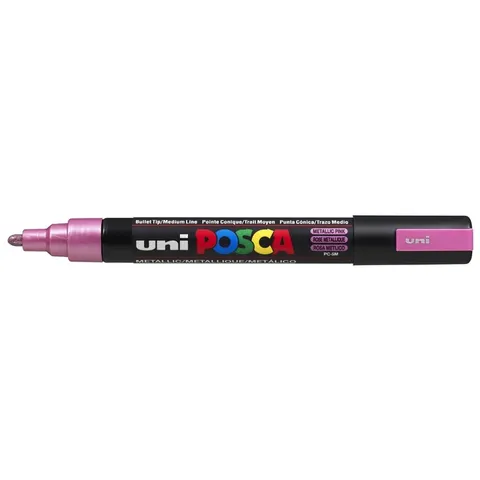 Paintmarker Uni POSCA PC5M medium metallic roze – afbeelding 3